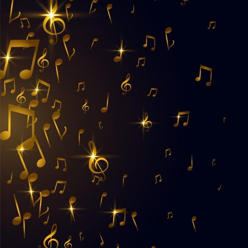 golden music notes background design